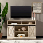 Meuble TV haut de 52 pouces avec porte coulissante de style grange