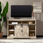 Meuble TV haut de 52 pouces avec porte coulissante de style grange
