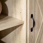 Meuble TV haut de 52 pouces avec porte coulissante de style grange