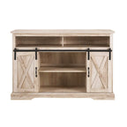 Meuble TV haut de 52 pouces avec porte coulissante de style grange