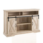 Meuble TV haut de 52 pouces avec porte coulissante de style grange