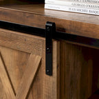 Meuble TV haut de 52 pouces avec porte coulissante de style grange