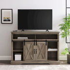 Meuble TV haut de 52 pouces avec porte coulissante de style grange
