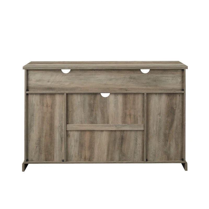 Meuble TV haut de 52 pouces avec porte coulissante de style grange