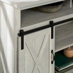 Meuble TV haut de 52 pouces avec porte coulissante de style grange
