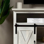Meuble TV haut de 52 pouces avec porte coulissante de style grange