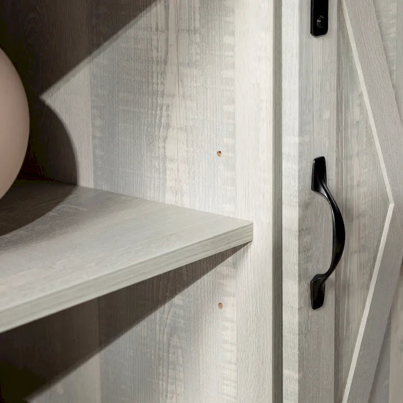 Meuble TV haut de 52 pouces avec porte coulissante de style grange