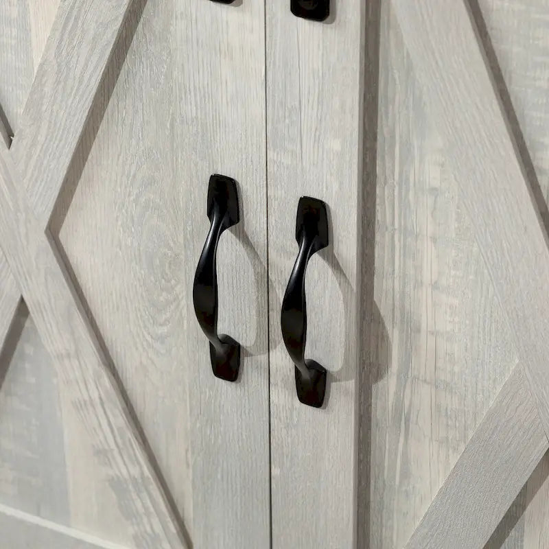 Meuble TV haut de 52 pouces avec porte coulissante de style grange