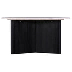 Table basse ronde sur pied avec plateau en marbre, 80 cm, blanc/noir
