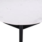 Table basse ronde sur pied avec plateau en marbre, 80 cm, blanc/noir
