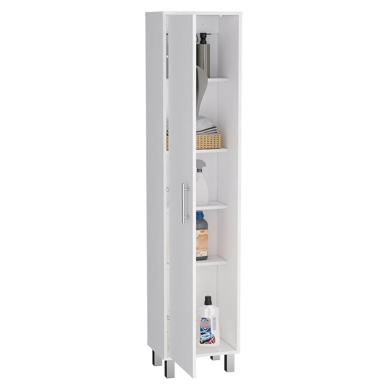 Armoire de rangement de 70 pouces de hauteur avec support à balais et 5 étagères
