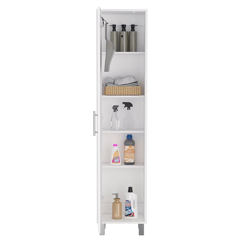 Armoire de rangement de 70 pouces de hauteur avec support à balais et 5 étagères