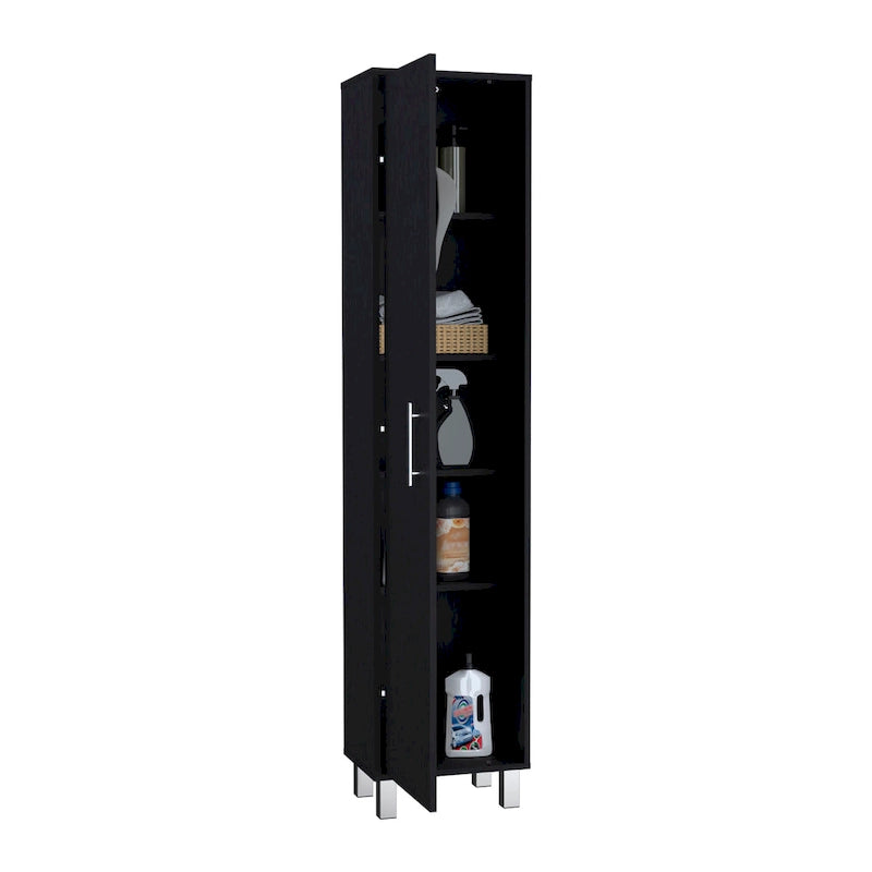 Armoire de rangement de 70 pouces de hauteur avec support à balais et 5 étagères