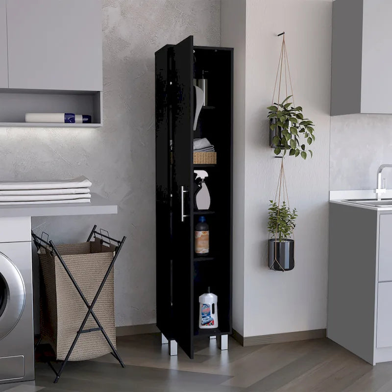 Armoire de rangement de 70 pouces de hauteur avec support à balais et 5 étagères