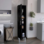 Armoire de rangement de 70 pouces de hauteur avec support à balais et 5 étagères
