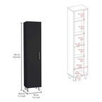 Armoire de rangement de 70 pouces de hauteur avec support à balais et 5 étagères