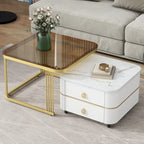 Tables basses gigognes avec roulettes, ensemble de 2
