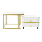 Tables basses gigognes avec roulettes, ensemble de 2