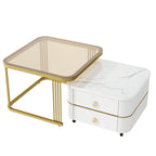 Tables basses gigognes avec roulettes, ensemble de 2