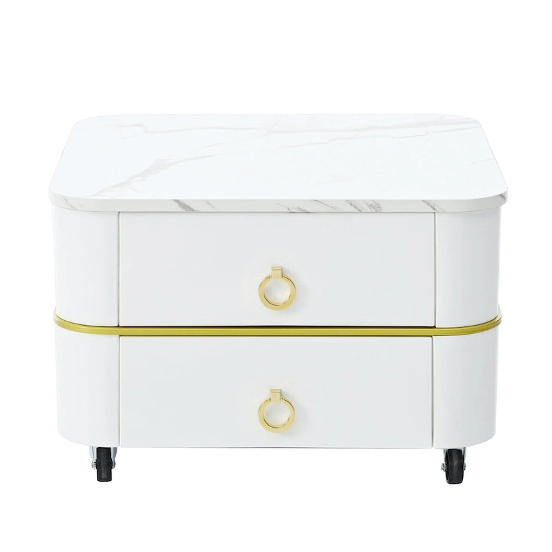 Tables basses gigognes avec roulettes, ensemble de 2