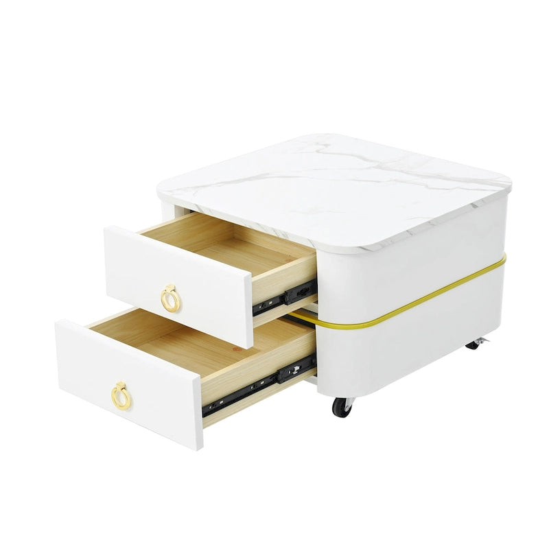 Tables basses gigognes avec roulettes, ensemble de 2