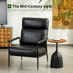 Fauteuil Mid-Century Modern avec dossier haut et accoudoirs rembourrés