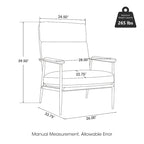 Fauteuil Mid-Century Modern avec dossier haut et accoudoirs rembourrés
