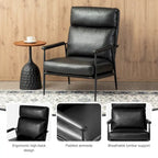 Fauteuil Mid-Century Modern avec dossier haut et accoudoirs rembourrés
