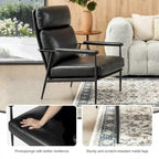 Fauteuil Mid-Century Modern avec dossier haut et accoudoirs rembourrés