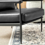 Fauteuil Mid-Century Modern avec dossier haut et accoudoirs rembourrés