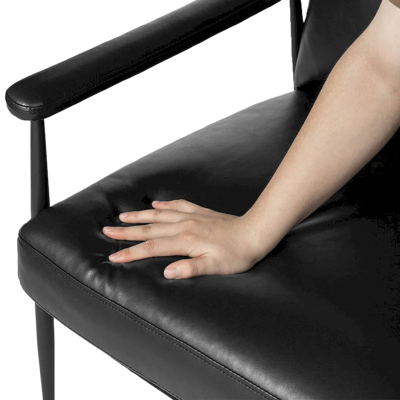 Fauteuil Mid-Century Modern avec dossier haut et accoudoirs rembourrés