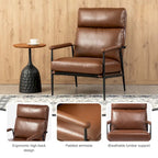 Fauteuil Mid-Century Modern avec dossier haut et accoudoirs rembourrés