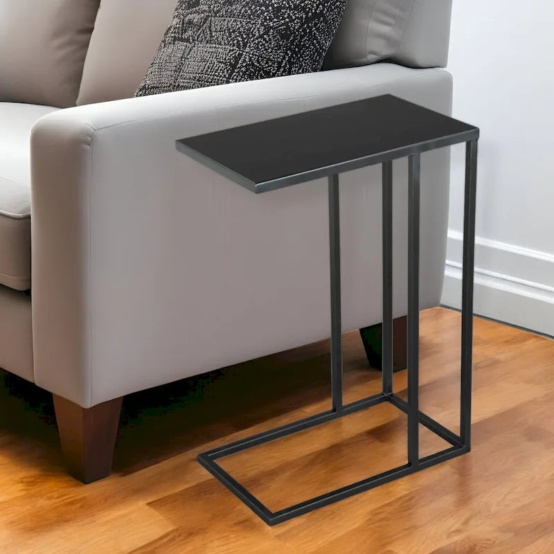 Table d'appoint abstraite en fer noir de 60 cm (43,2 cm x 60 cm x 28 cm)