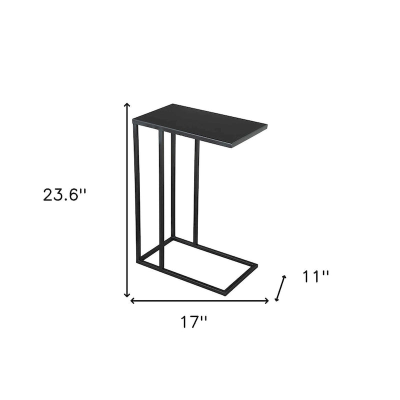 Table d'appoint abstraite en fer noir de 60 cm (43,2 cm x 60 cm x 28 cm)