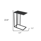 Table d'appoint abstraite en fer noir de 60 cm (43,2 cm x 60 cm x 28 cm)