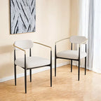 Lot de 2 chaises de salle à manger avec revêtement en velours Teddy et pieds en métal
