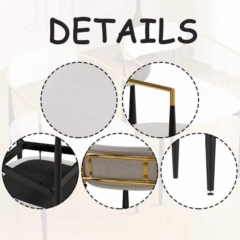 Lot de 2 chaises de salle à manger avec revêtement en velours Teddy et pieds en métal