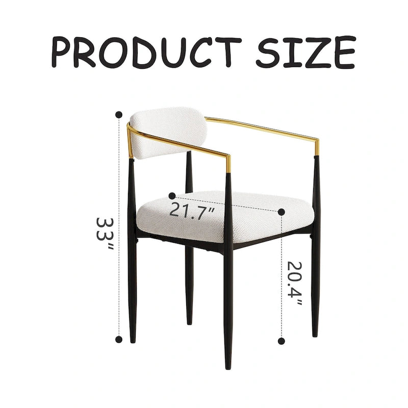 Lot de 2 chaises de salle à manger avec revêtement en velours Teddy et pieds en métal