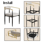 Lot de 2 chaises de salle à manger avec revêtement en velours Teddy et pieds en métal