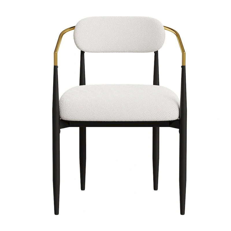 Lot de 2 chaises de salle à manger avec revêtement en velours Teddy et pieds en métal