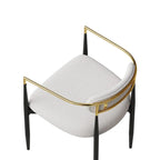 Lot de 2 chaises de salle à manger avec revêtement en velours Teddy et pieds en métal