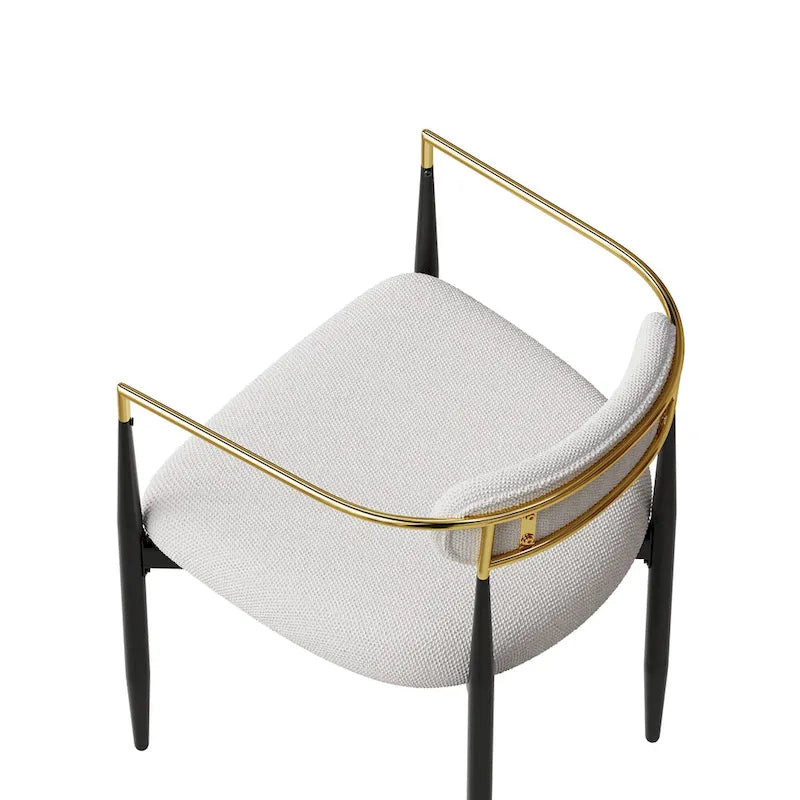 Lot de 2 chaises de salle à manger avec revêtement en velours Teddy et pieds en métal