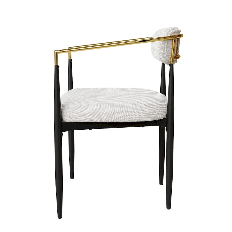 Lot de 2 chaises de salle à manger avec revêtement en velours Teddy et pieds en métal