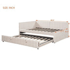 Lit de repos capitonné pleine grandeur avec lit gigogne double escamotable et ports USB