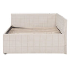 Lit de repos capitonné pleine grandeur avec lit gigogne double escamotable et ports USB