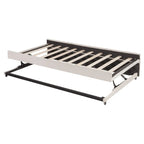Lit de repos capitonné pleine grandeur avec lit gigogne double escamotable et ports USB