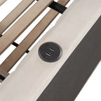Lit de repos capitonné pleine grandeur avec lit gigogne double escamotable et ports USB