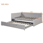 Lit de repos capitonné pleine grandeur avec lit gigogne double escamotable et ports USB
