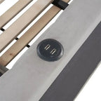 Lit de repos capitonné pleine grandeur avec lit gigogne double escamotable et ports USB