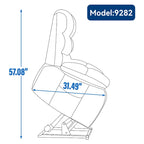 Fauteuil inclinable releveur avec massage et chauffage, double moteur, tissu chenille
